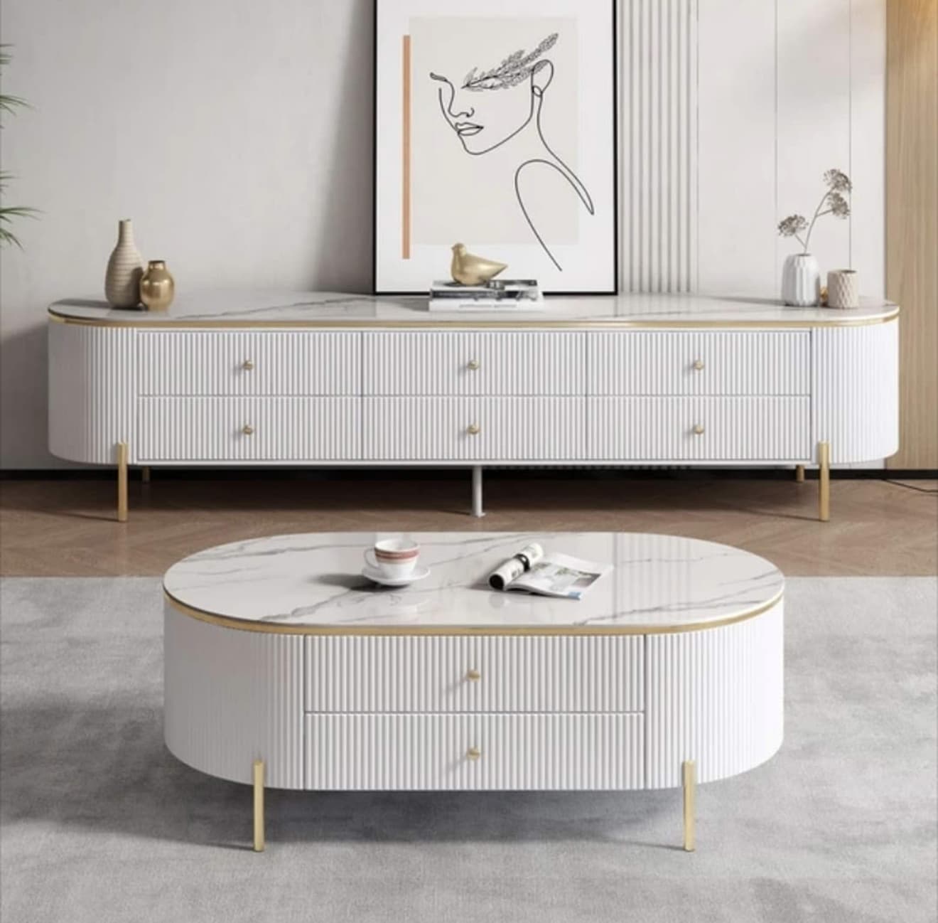 Morden Tv stand and coffee table - View 3